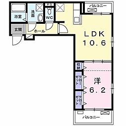 フォルシュライゼ 1LDKの間取図画像