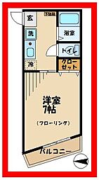 カーサクラウン谷保 1Kの間取図画像