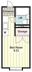 ハイツ井上 1Kの間取図画像