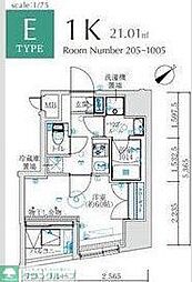 MAXIV国立矢川 1Kの間取図画像