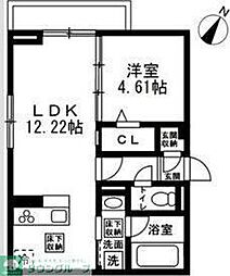 (仮)国立市谷保4丁目PJ 新築共同住宅A棟 1LDKの間取図画像
