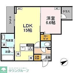 D-residence稲城 1LDKの間取図画像