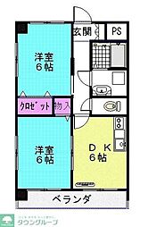 テラグレイス金久ビル 2DKの間取図画像