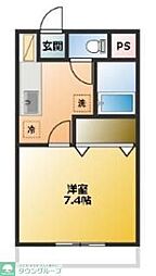 セントラルK 1Kの間取図画像