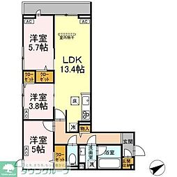 Calme Ville 3LDKの間取図画像