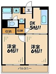 ロイヤル聖蹟 2DKの間取図画像