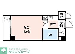 JLBグランエクリュ立川 ワンルームの間取図画像