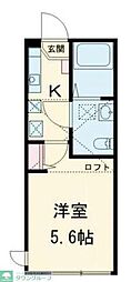 アルシオーネ絹ヶ丘 1Kの間取図画像