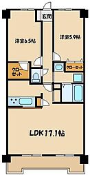 カルム・ドゥ町田 2LDKの間取図画像
