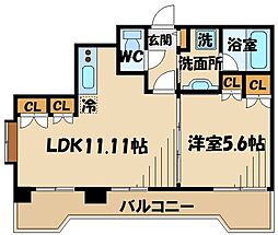 コーボック飛田給2 1LDKの間取図画像