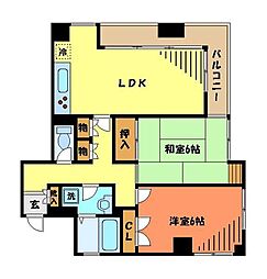 オリンピアトーホー 2LDKの間取図画像