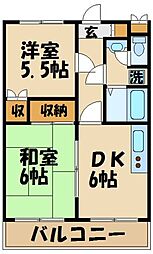 メゾン・ブランシュ 2DKの間取図画像