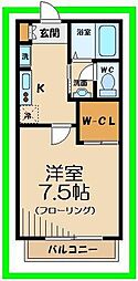 ハイムフルール 1Kの間取図画像