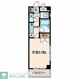 ビレッジコア八王子 1Kの間取図画像