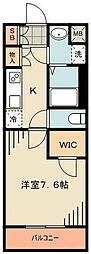 ベルベール 1Kの間取図画像