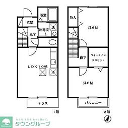 エスポワールみなみ野A 2LDKの間取図画像