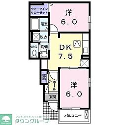 シエル・エトワレ1 2DKの間取図画像