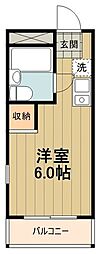 プロスパー八王子 ワンルームの間取図画像
