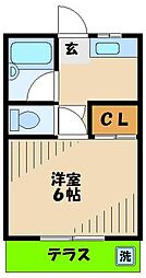 ＹＫＯレジデンス多摩 1階1Kの間取り