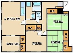 京王相模原線 京王永山駅 バス10分 瓜生下車 徒歩1分の賃貸マンション 2階4LDKの間取り