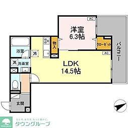 D-residence稲城 1LDKの間取図画像