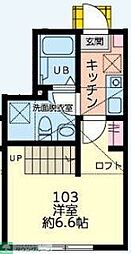 Tina八王子 1Kの間取図画像