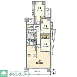 レクセルプラザ橋本 3LDKの間取図画像