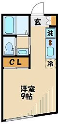 SUERTE府中 ワンルームの間取図画像