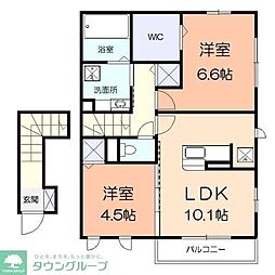 サンバード老ヶ沢 1LDKの間取図画像