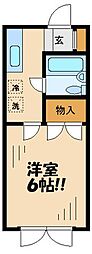 モーニングサイド 1Kの間取図画像