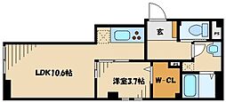 セントラルシティハイツ 1LDKの間取図画像