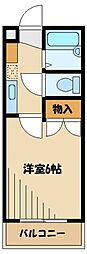 メゾンアカンサス 1Kの間取図画像