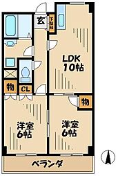 セレッソ・リーオ 2LDKの間取図画像