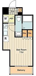 MAXIV八王子 ワンルームの間取図画像
