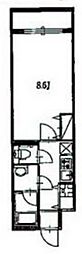 セントエルモ町田 1Kの間取図画像