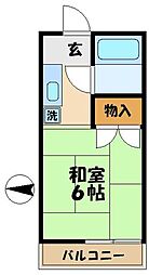 コーポ有賀 1階1Kの間取り
