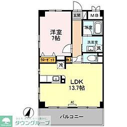 ビラブリス 1階1LDKの間取り