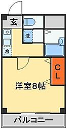 JR総武線 西船橋駅 徒歩10分の賃貸マンション 1階1Kの間取り