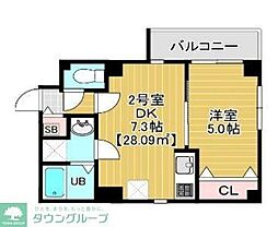 金太郎ヒルズ340 6階1DKの間取り