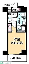 ＡＲＣＯＢＡＬＥＮＯ ＫＡＮＡＭＡＣＨＩII 11階1Kの間取り
