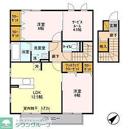 イリアンソス　II 2階2SLDKの間取り