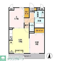 メゾンボヌール 2LDKの間取図画像