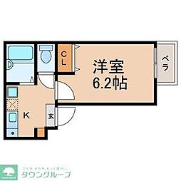 キャメル松戸岩瀬 1階1Kの間取り
