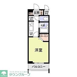 ヴィラ・ロクロー 3階1Kの間取り