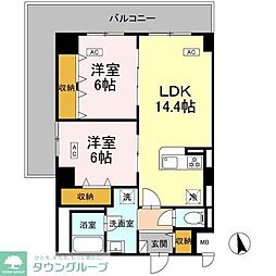 カスタリア西船橋II 2LDKの間取図画像