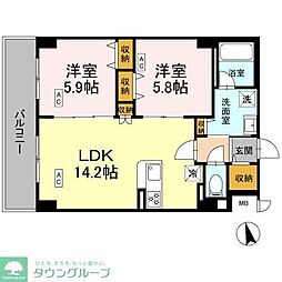 カスタリア西船橋II 2LDKの間取図画像