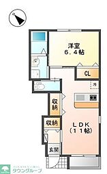 ランシール 1LDKの間取図画像