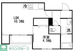 船橋市海神1丁目アパート 1LDKの間取図画像