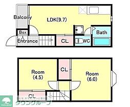テラスラフォーレW-2 2LDKの間取図画像