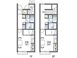 レオパレスハクジュ 1Kの間取図画像